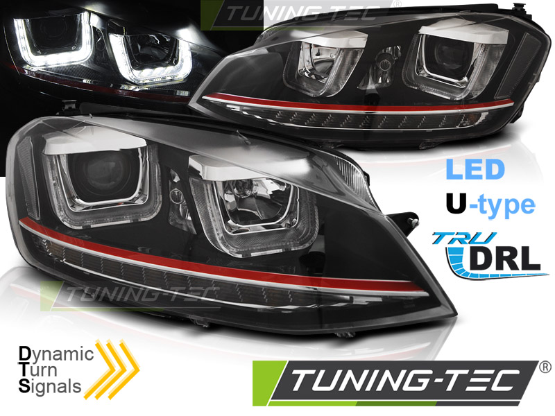 VW Golf 7, U-Type, Red-Line, Tru DRL, Első Lámpa, (Évj.: 2012.11 -től) by tuning-Tec 