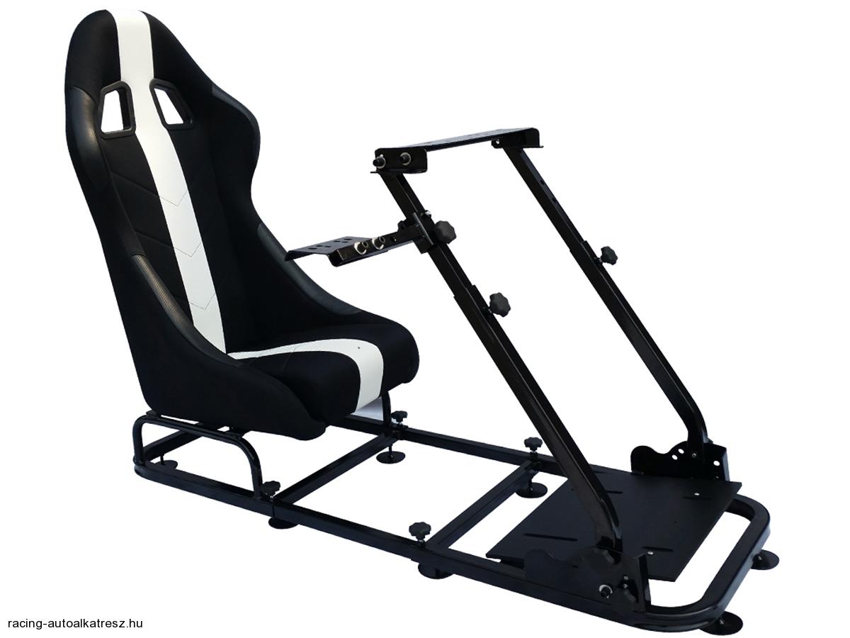 Szimulátor ülés Fekete/Fehér FK Automotive