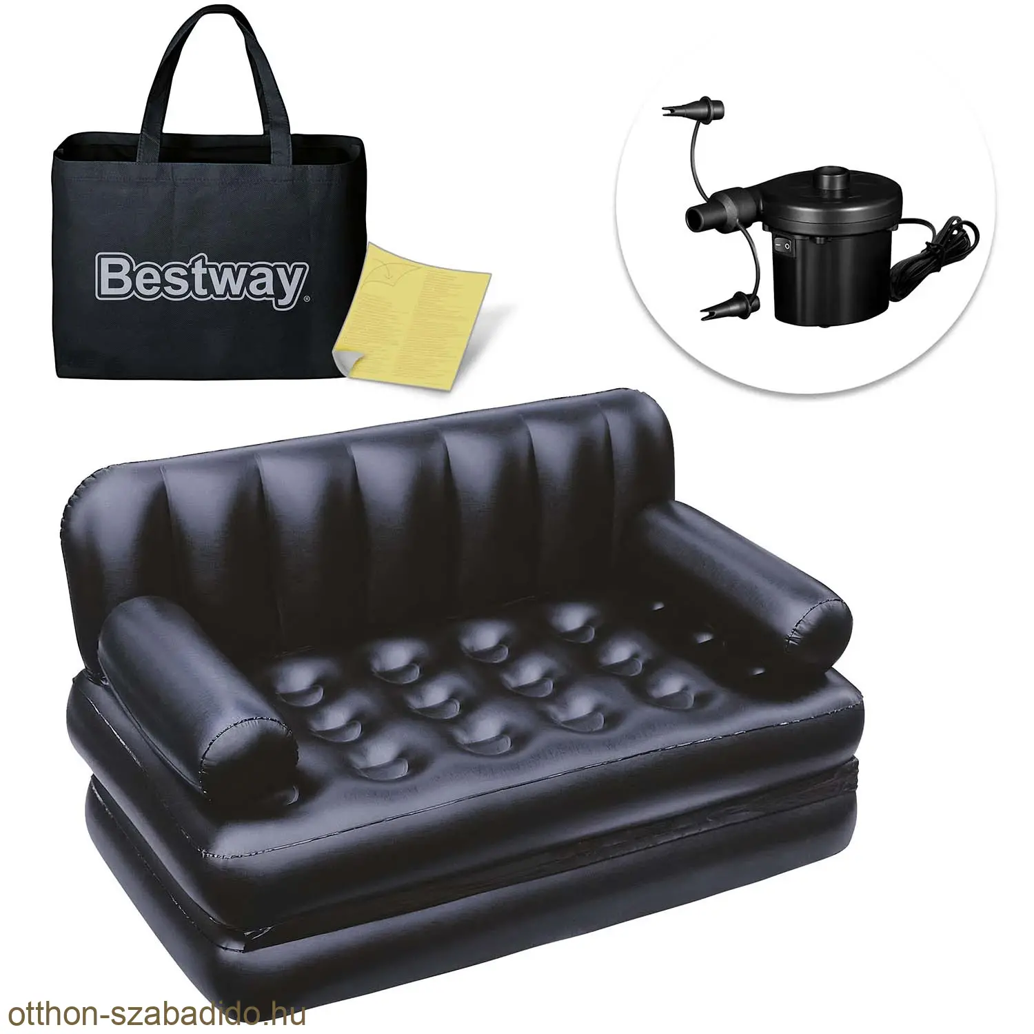 Bestway kétszemélyes felfújható kanapé, ágyazható, elektromos pumpával
