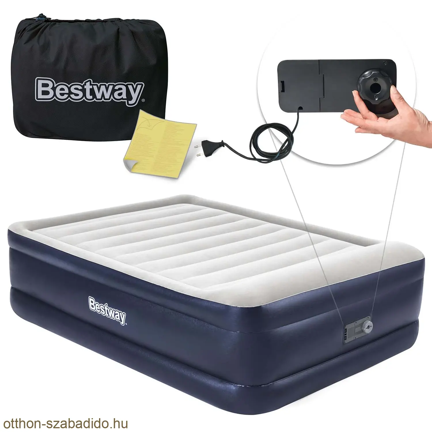 Bestway kétszemélyes légmatrac, beépített elektromos pumpával,203 x 152 x 61 cm