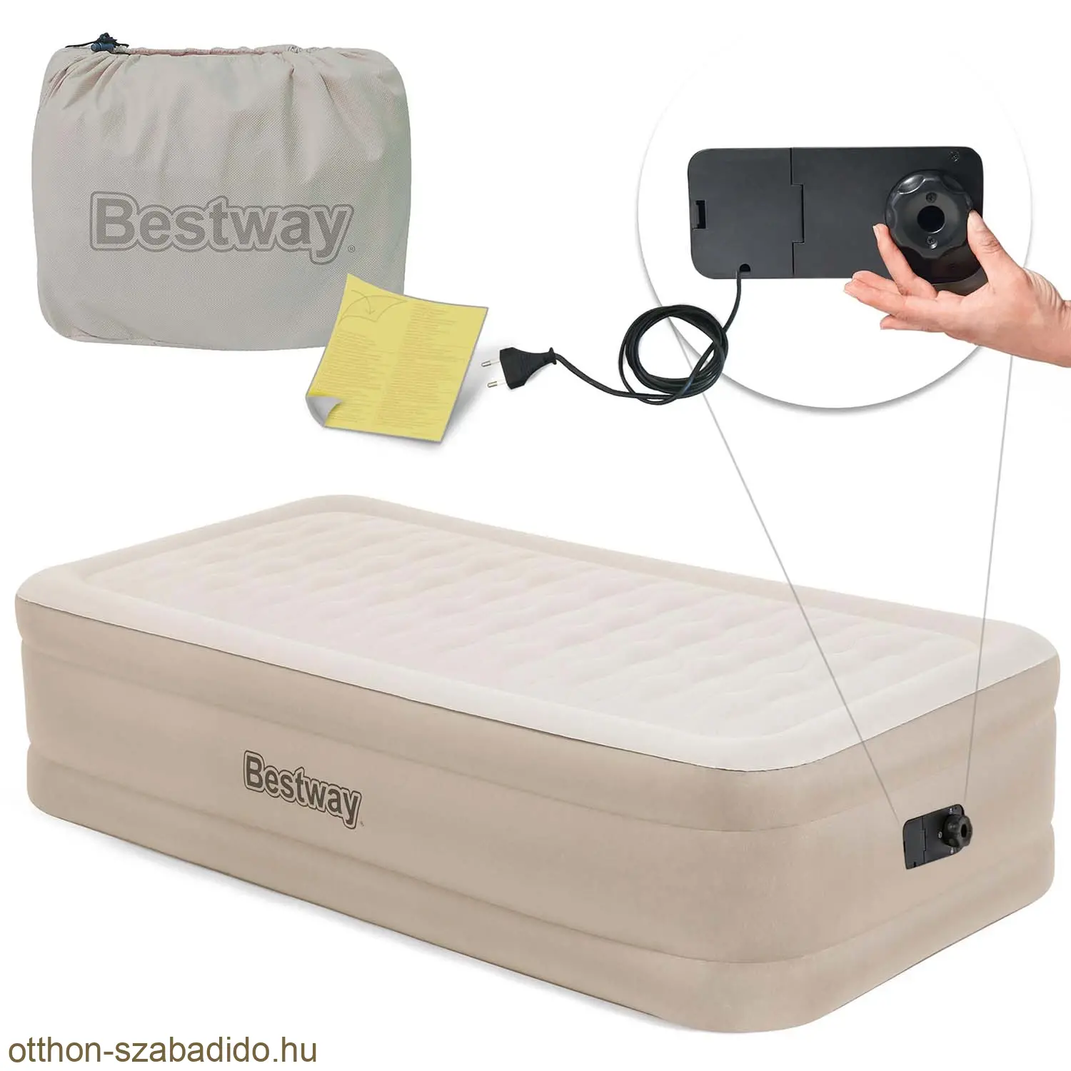 Bestway egyszemélyes légmatrac, beépített elektromos pumpával, 191 x 97 x 46cm