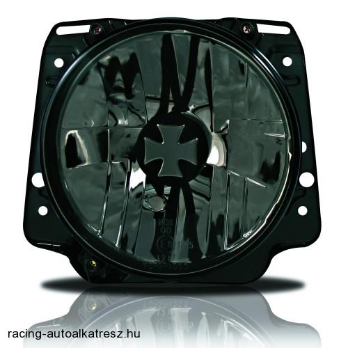  VW Golf 2 H4, átlátszó/fekete, vaskeresztes fényszóró