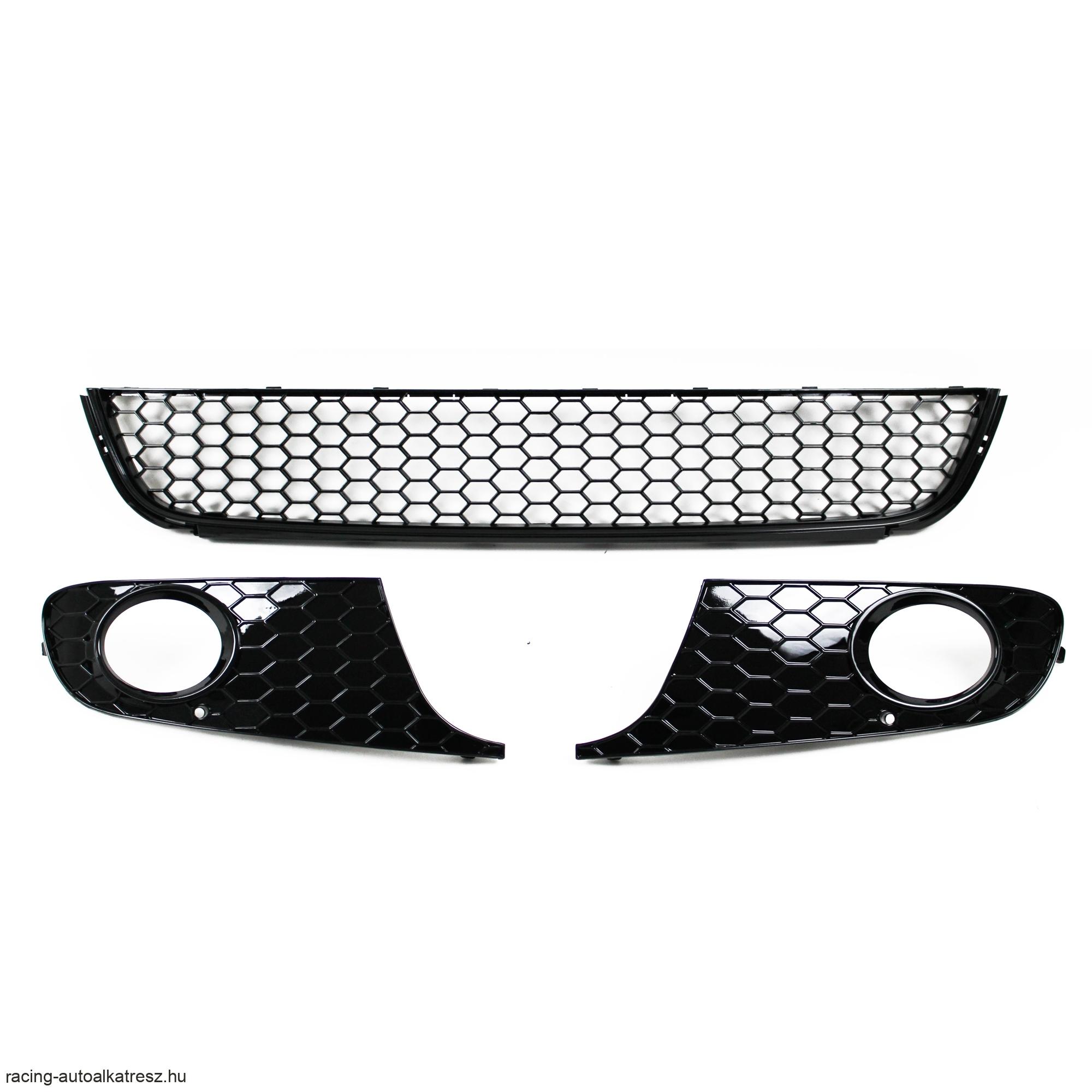 VW Golf 6 , 2008 - 2012 lökhárító rács és ködlámpa keret, fényes fekete