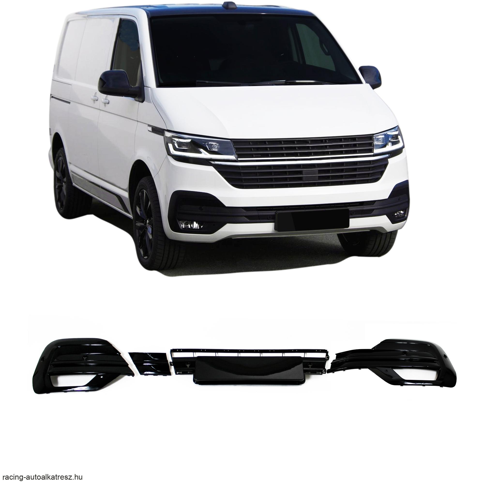 VW T6  2019- Bus Transporter lökhárító betét, fényes fekete