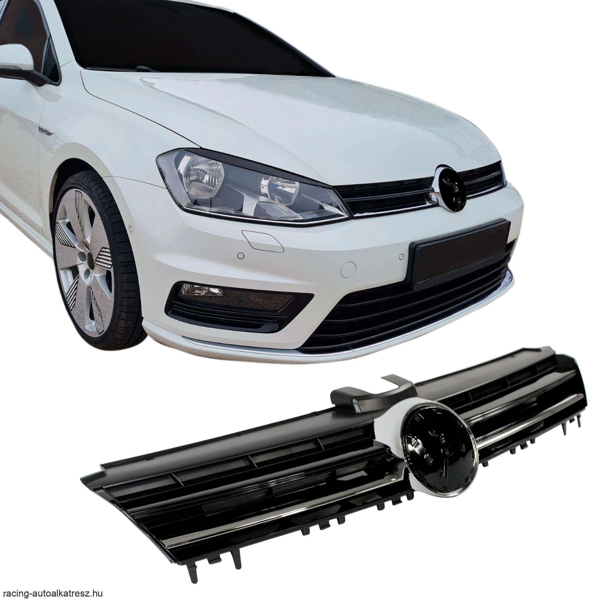 VW Golf 7 (2017-) fényes fekete piros csíkkal hűtőrács