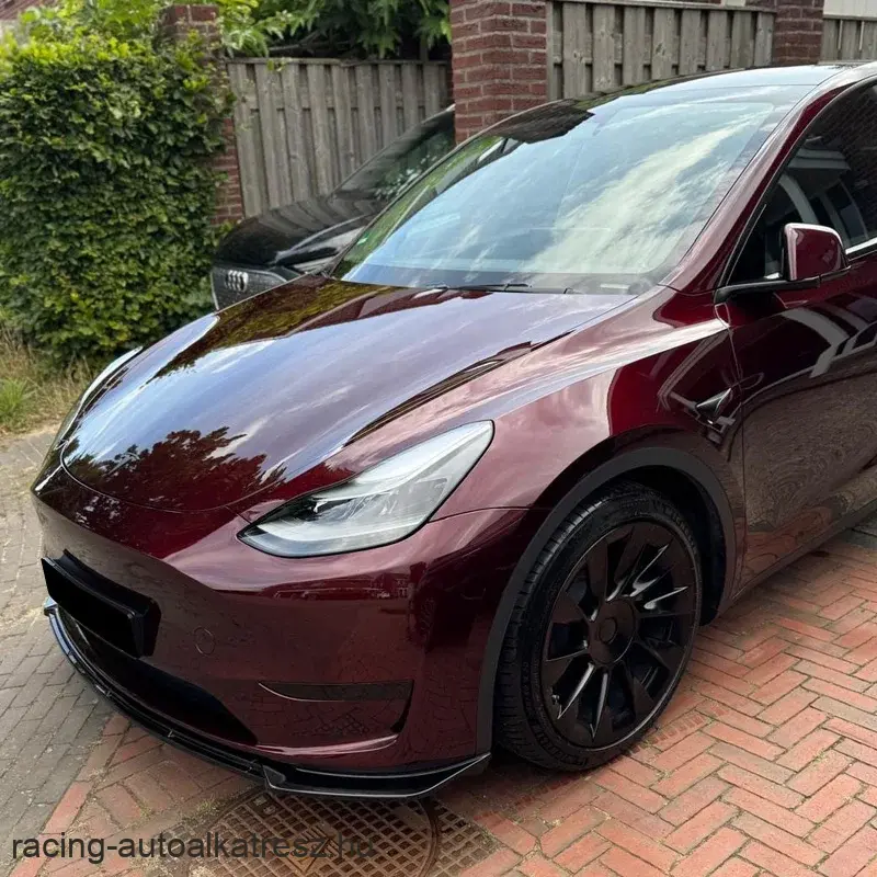 Tesla Model Y (2019-2025) – Fényes fekete első koptató / spoiler ajak (3 részes)