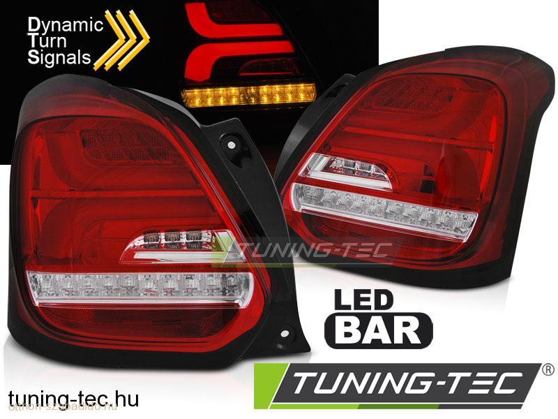 SUZUKI SWIFT VI 17- RED WHITE LED Tuning-Tec Hátsó Lámpa