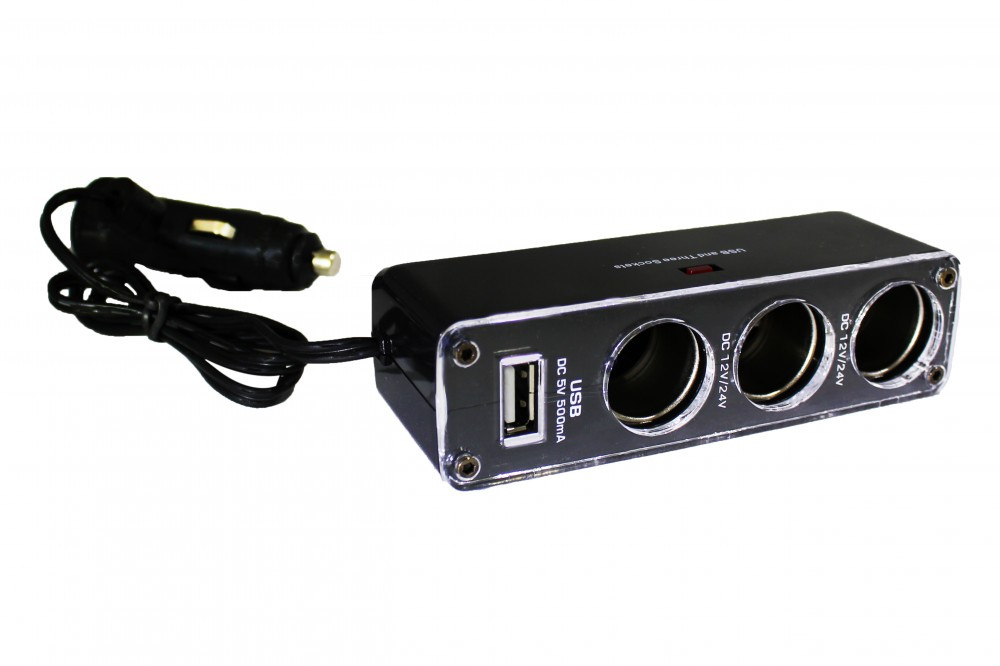Szivargyújtó elosztó + USB AE-WF0096USB
