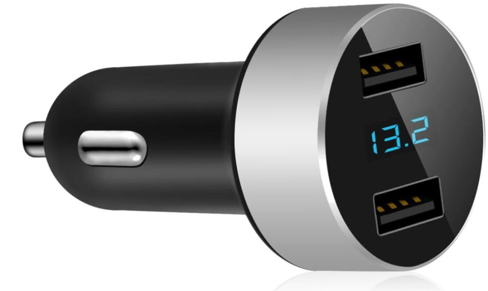 Autós töltő + voltmérő 05USB - 2USB - Quick Charge 3.0 - 12-24V
