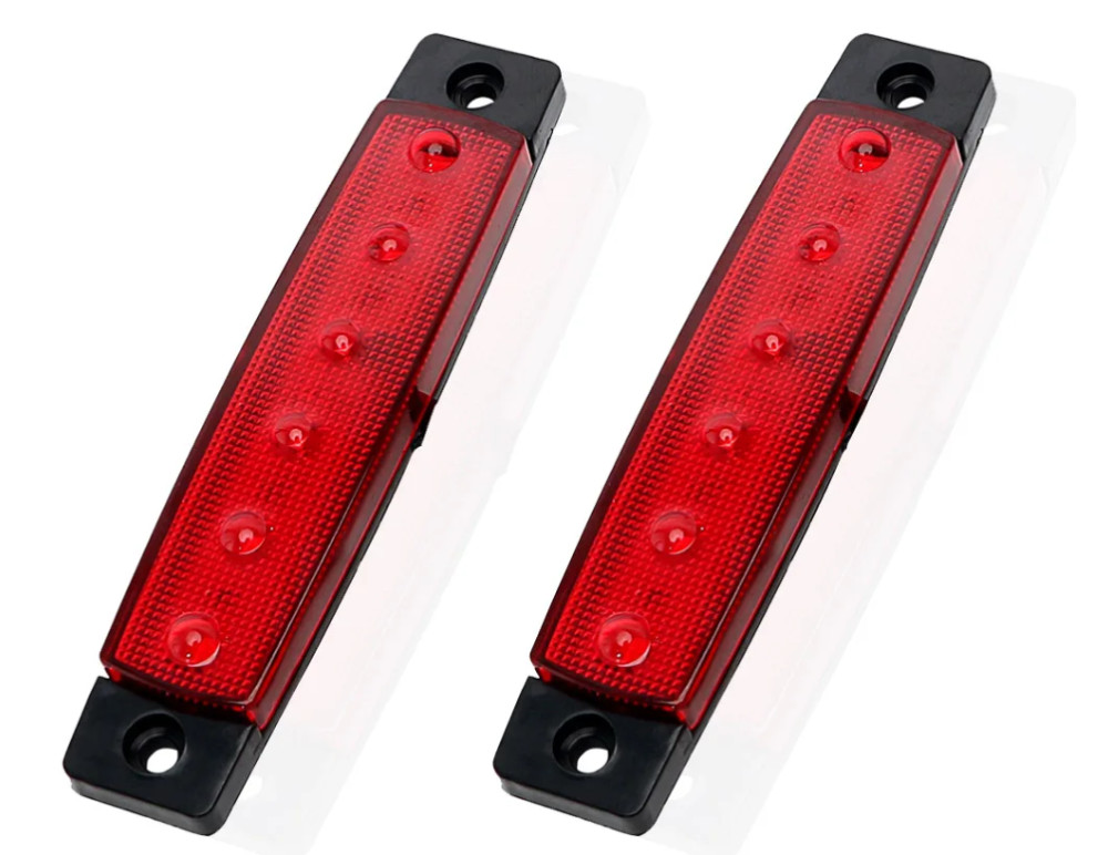 6LED-es szélességjelző - piros - E-jel -12-24V
