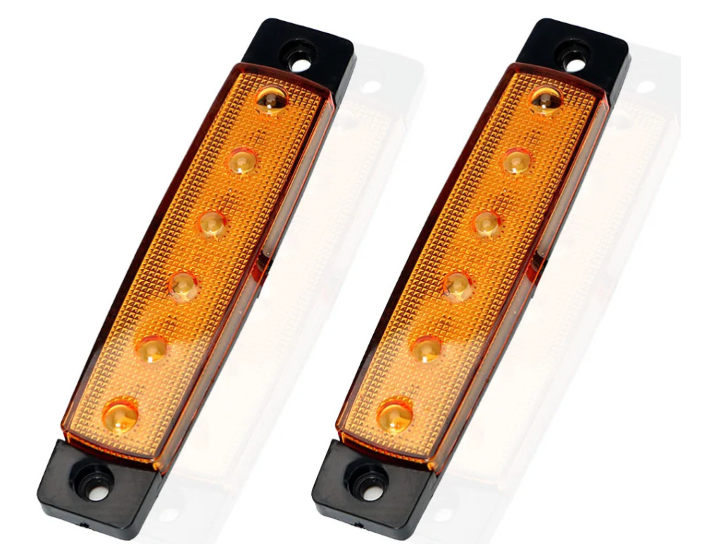 6LED-es szélességjelző - sárga - E-jel -12-24V
