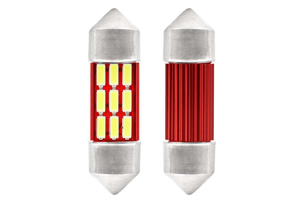 SMD-XM0029 31MM-9SMD Szofita Led Canbus hűtőbordás 12V - polaritás nélkül

