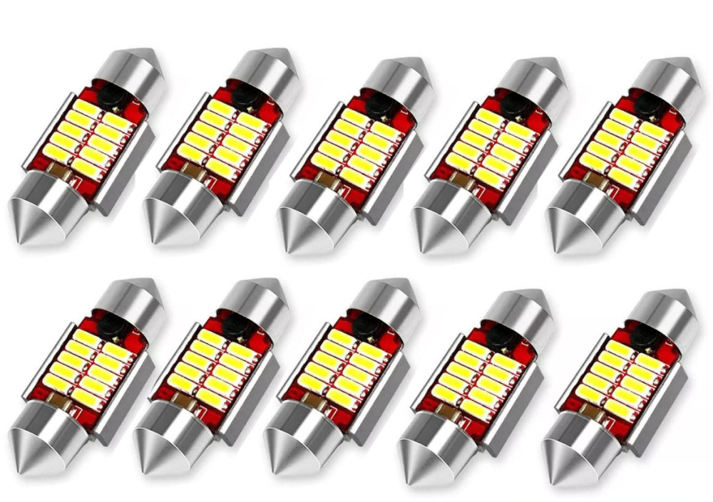 SMD-ROOF-10SMD-36 - 10db-os 36MM Szofita Led 12V hűtőbordás CANBUS
