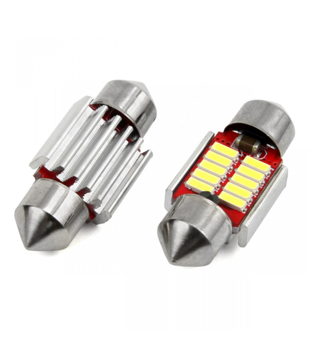 SMD-ROOF-10SMD-31 - 2db-os 31MM Szofita Led 12V hűtőbordás CANBUS
