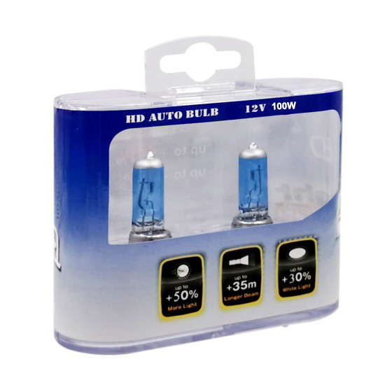 2 DB-os H4 Fehér izzó - 100W 12V
