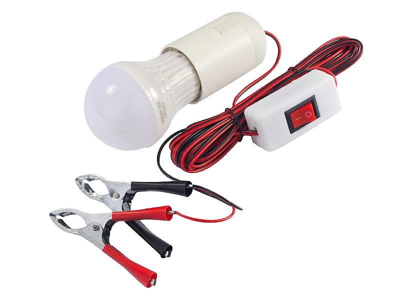 LED-es lámpa krokodilcsipeszes 12V 
