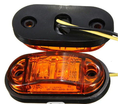 2LED-es Szélességjelző-helyzetjelző - E-jeles - sárga - 12-24V
