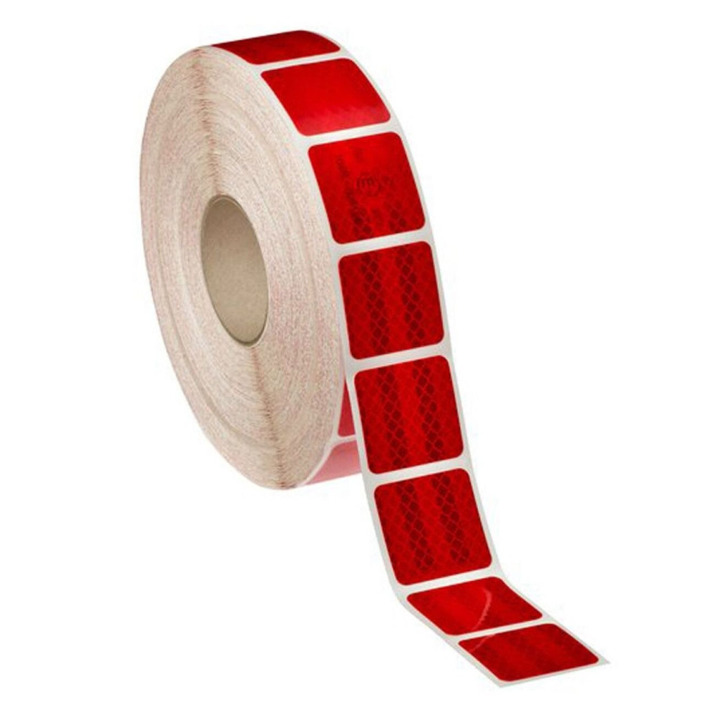 Fényvisszaverő szalag - szakaszos - “E” jeles - piros - 45m*5cm 
