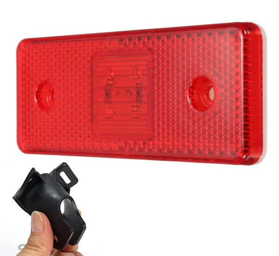 6 LED-es szélességjelző tartóval - piros 12-24V - E jeles
