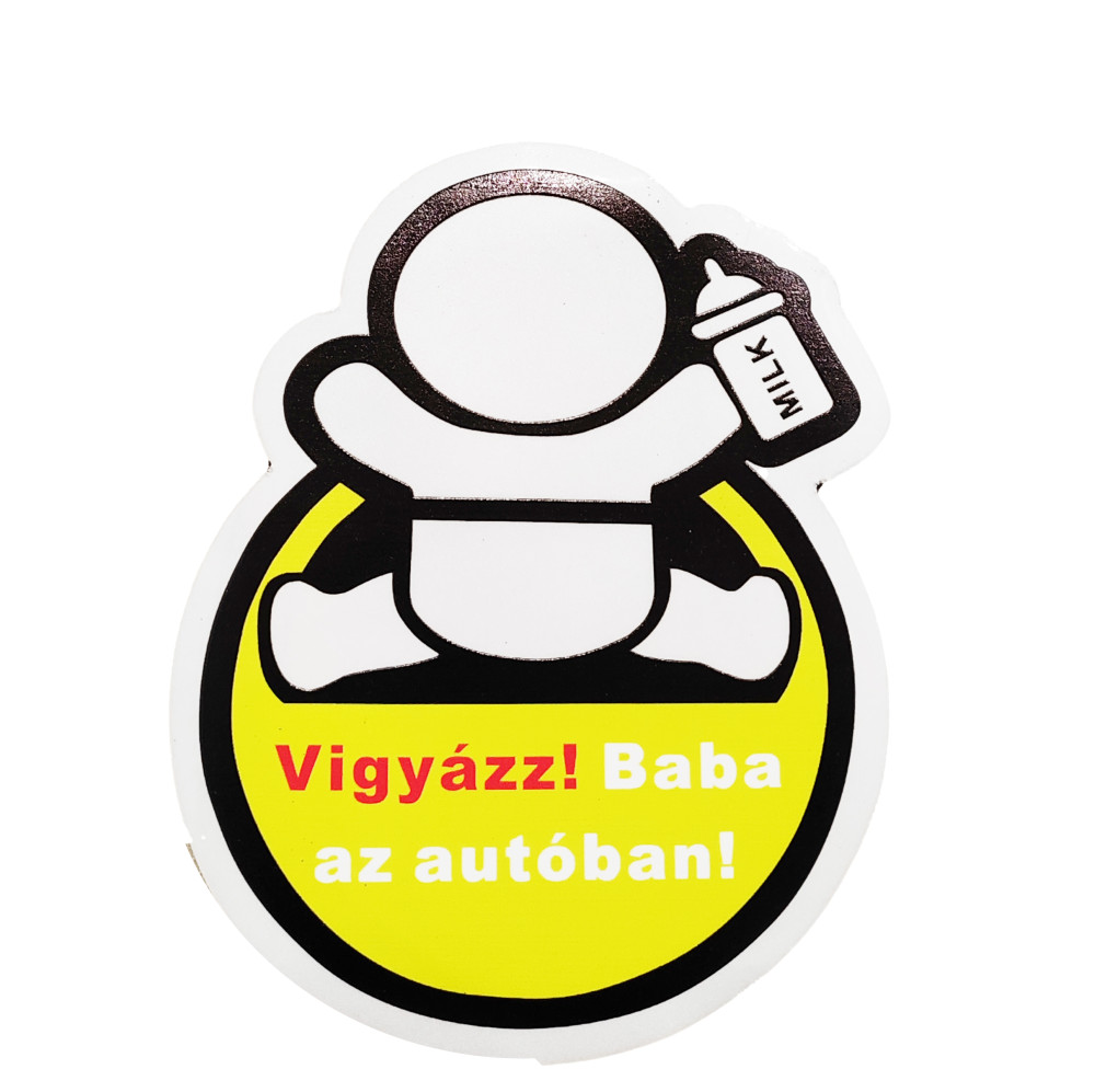 Vigyázz! Baba az autóban! Mágneses
