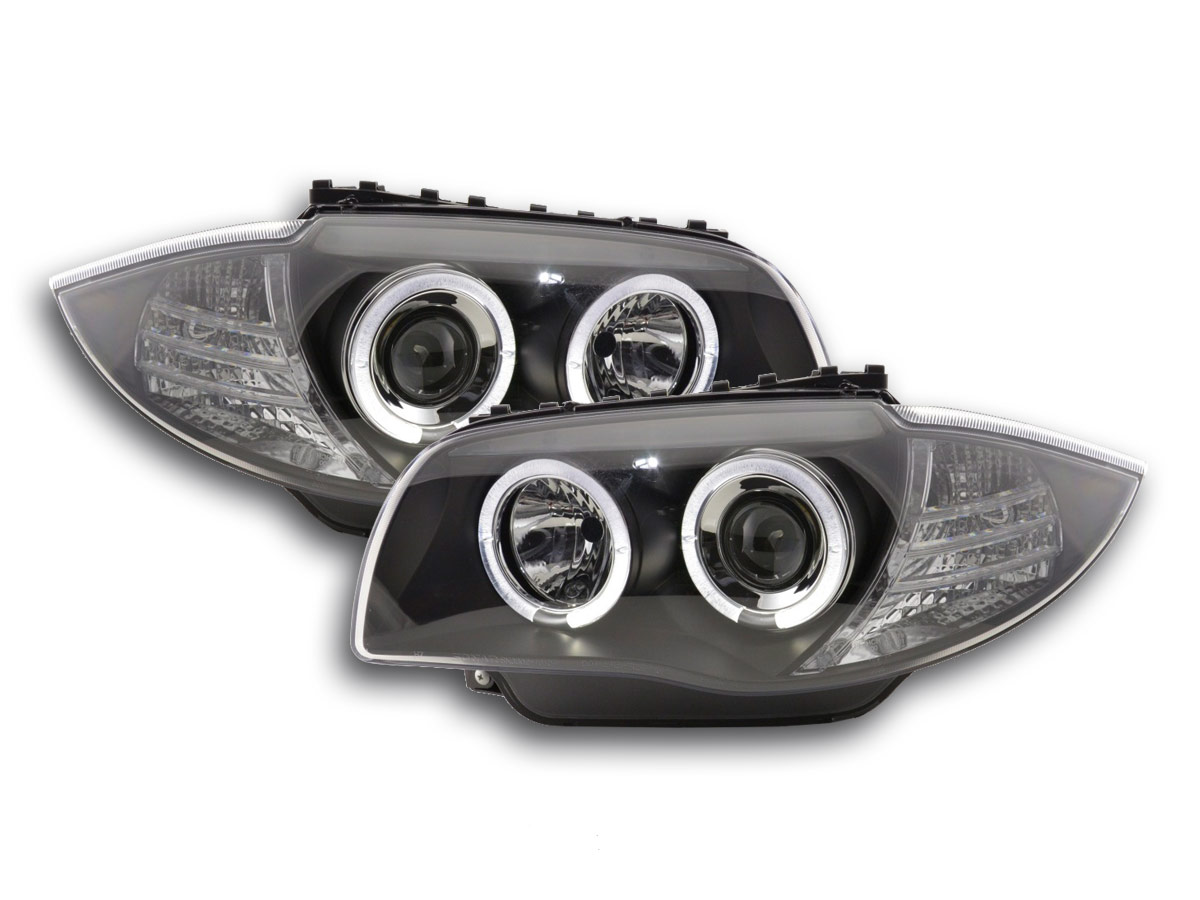 Angel Eyes fényszórók BMW 1er E87/E81 évjárat: 04-07 fekete