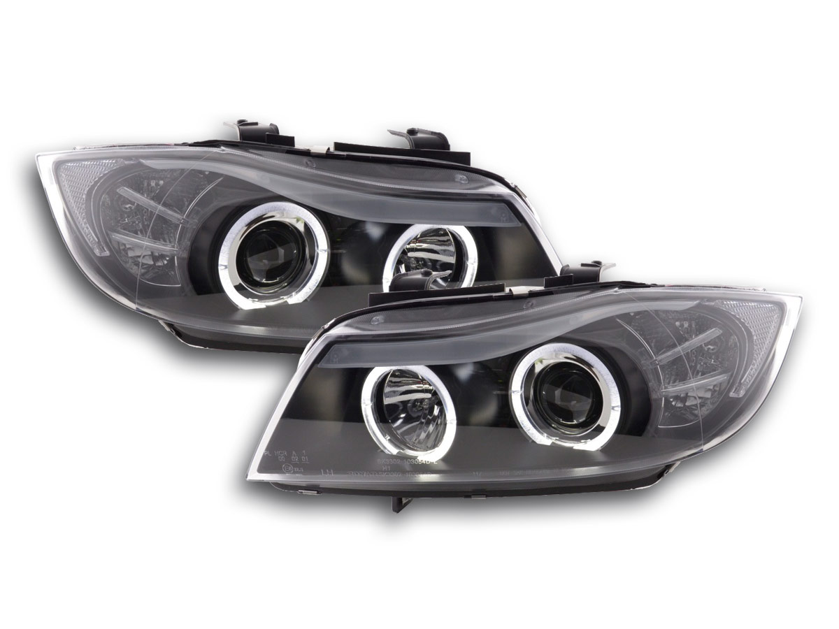 Angel Eyes fényszórók BMW 3er E90/E91 évjárat: 05-08 fekete