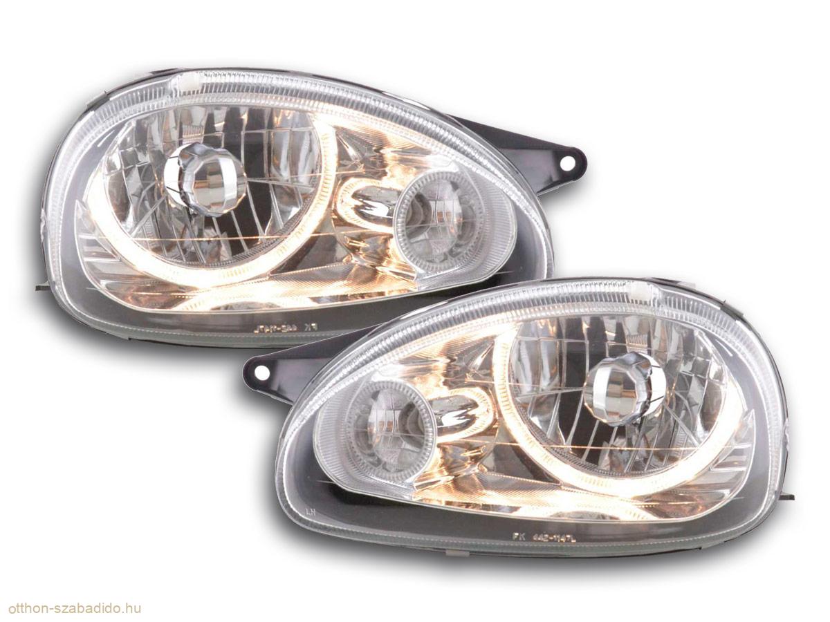 Fényszóró Angel Eyes Opel Corsa B évjárat: 93-00 króm RHD