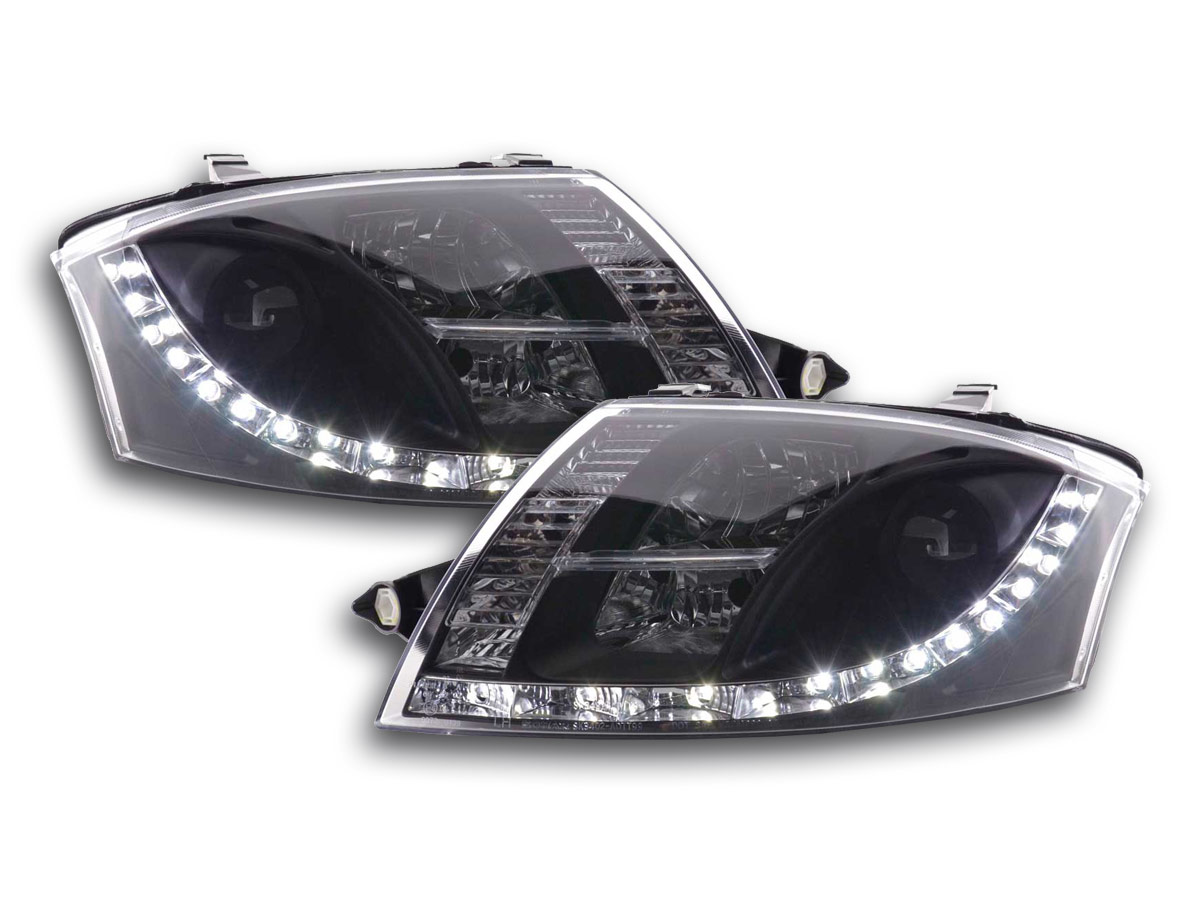 Nappali menetfényes fényszóró LED-es (DRL kinézet) Audi TT 8N évjárat: 99-06 fekete