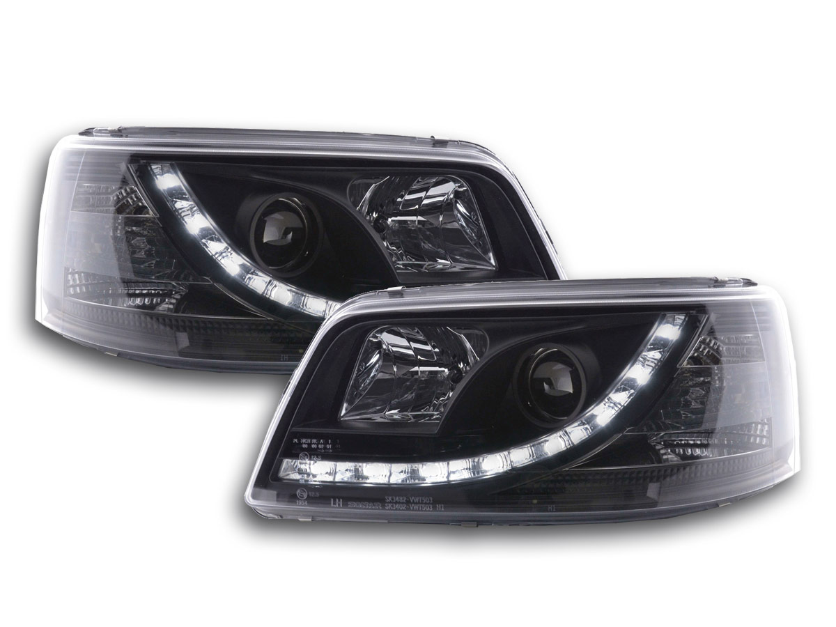 Nappali menetfényes fényszóró LED-es (DRL kinézet) VW Bus T5 évjárat: 03-09 fekete