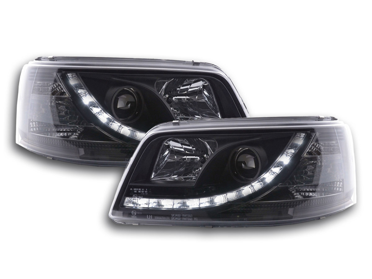Nappali menetfényes fényszóró LED-es (DRL kinézet) VW Bus T5 évjárat: 03-09 fekete
