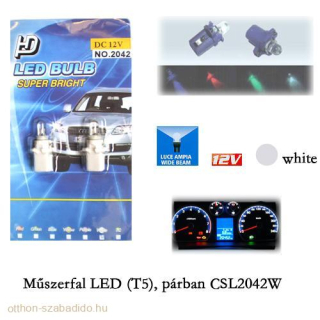 LED-es, Műszerfal Izzó, (Fehér) T5, 2db 