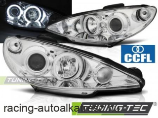 Peugeot 206 Első Lámpa, Angel Eyes CCFL (Évj.: 2002 - től) by Tuning-Tec 