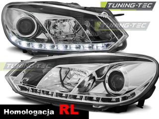 VW Golf 6 Első Lámpa, Tuning-Tec, DRL, Nappali Menetfénnyel (Évj.: 2008.10 - tól)