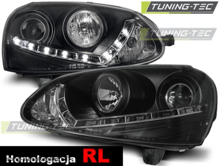 VW Golf 5 Első Lámpa, Tuning-Tec, DRL, Nappali Menetfénnyel (Évj.: 2003.10 - 2009)