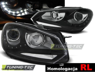 VW Golf 6 Első Lámpa, Tuning-Tec, DRL, Nappali Menetfénnyel (Évj.: 2008.10 - tól)