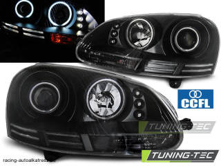 VW Golf 5 Első Lámpa, Tuning-Tec, Angel-Eyes, CCFL(Évj.: 2003.10 - 2009)