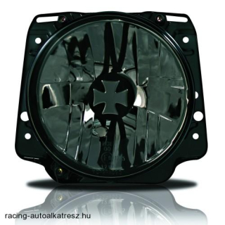 VW Golf 2 H4, átlátszó/fekete, vaskeresztes fényszóró