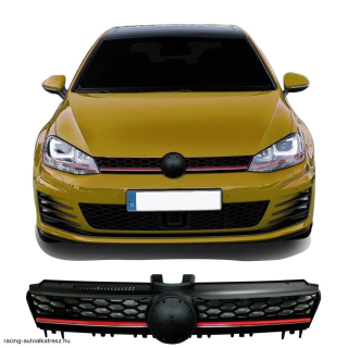 VW Golf 7 (2012-) méhsejt alakú hűtőrács piros csíkkal