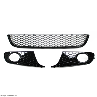 VW Golf 6 , 2008 - 2012 lökhárító rács és ködlámpa keret, fényes fekete