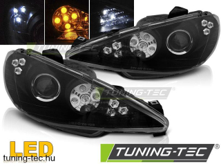PEUGEOT 206 02-ANGEL EYES BLACK LED Tuning-Tec Fényszóró