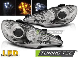 PEUGEOT 206 02-ANGEL EYES CHROME LED Tuning-Tec Fényszóró