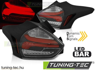 FORD FOCUS 3 15-18 HATCHBACK BLACK RED SEQ LED Tuning-Tec Hátsó Lámpa