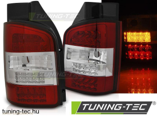 VW T5 10-15 TRASNPORTER RED WHITE LED Tuning-Tec Hátsó Lámpa