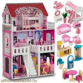 Ricokids Babaház kiegészítőkkel 60x30x90 cm