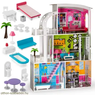 Ricokids Fa babaház, nagy 3 szintes + bútor + terasz + lift