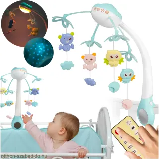 Ricokids kiságy körhinta, projektorral, kék