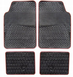 Gumiszőnyeg készlet piros szegéllyel  /2718 
