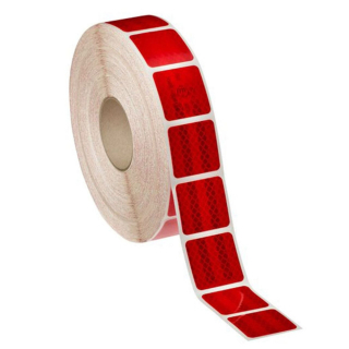 Fényvisszaverő szalag - szakaszos - “E” jeles - piros - 45m*5cm