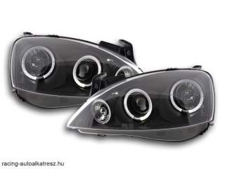 Angel Eyes fényszórók Opel Corsa C évjárat: 01-06 fekete