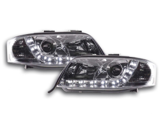 Nappali menetfényes fényszóró LED-es (DRL kinézet) Audi A6 4B évjárat: 97-01 króm